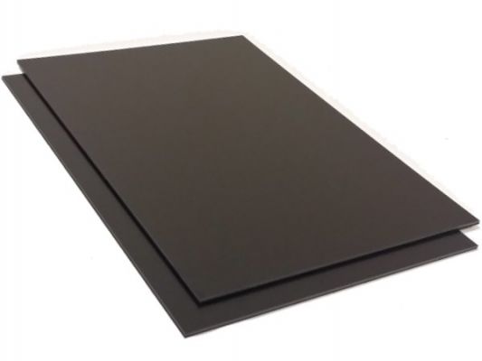 Plastic plate ABS 5mm Black 300 x 200 mm (30 x 20 cm) Protective foil one side and Made in Germany